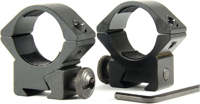TACFUN 1 Pair 1 inch Ring Low Profile Scope Rings - 3/8" Dovetail Mount