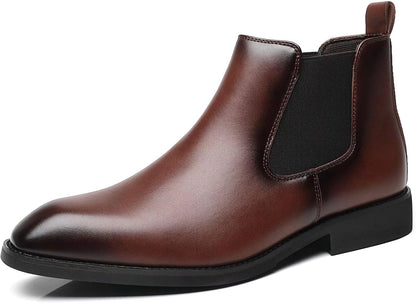 7.5 Size, SANNAX Men's Chelsea Boots Classic Business Leather Shoes Casual Dress Ankle Boot .