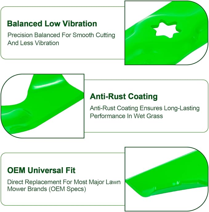 Deck Mower Blade Fit for Cub Cadet LTX1050 LT1050 RZT50 Lawn Mower Replaces 942-04053C 742-04053 742-04056 942-04056 (3 Pack)