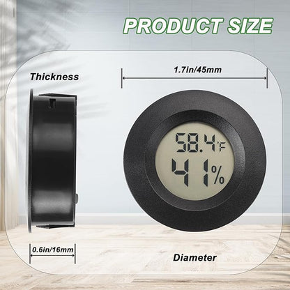 Mini Hygrometer Thermometer Digital Humidity Meter IndoorOutdoor Humidity Monitor Reptile Thermometer for Humidors Greenhouse Garden Cellar Fahrenheit(F) Celsius(C) 2 Pack