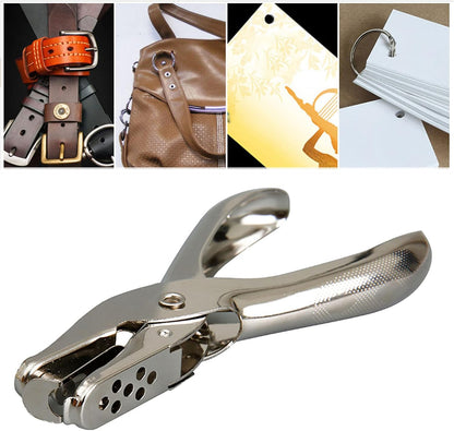 Tyenaza Hole Punching Plier, Nickel Plating Process Burrs Free Silvery Comfortable Handle Portable Punch Tool for Craft Projects