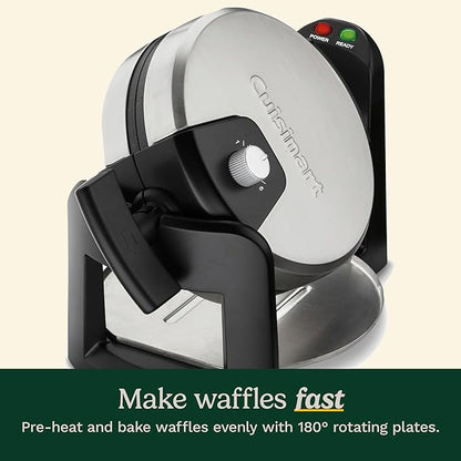 Cuisinart WAF-F30 Round Flip Belgian Waffle Maker, BlackSilver, 1 inch thick