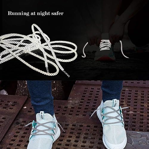 VASGO Iron Head Round Shoe Laces Reflective for Sneakers 10 Different Lengths 12 Colors