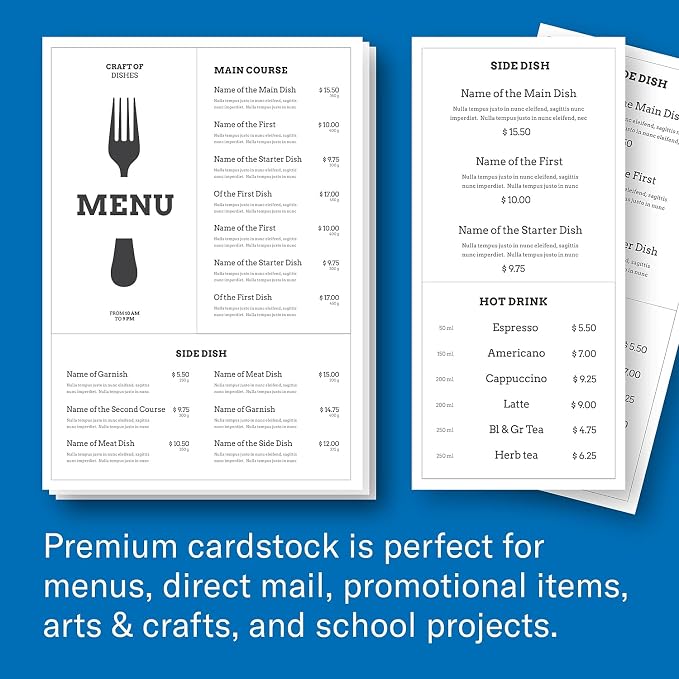 Hammermill White Cardstock, 110 Lb, 8.5 x 11 Colored Cardstock, 1 Pack (200 Sheets) - Thick Card Stock, Made in the USA, 168380