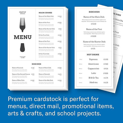 Hammermill White Cardstock, 110 Lb, 8.5 x 11 Colored Cardstock, 1 Pack (200 Sheets) - Thick Card Stock, Made in the USA, 168380