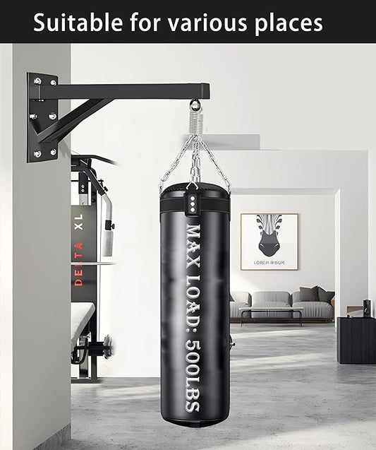 Punching Bag Hanger, Heavy Duty Boxing Punching Bag Hanger,360 Rotational Heavy Bag Punching Bag Wall Mount WCarabiners Spring for Heavy Bag, Gym Swing, Trapeze, Hammock:WLL-500Lbs