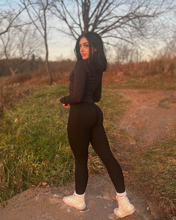 SUUKSESS Women Scrunch Butt Lifting Seamless Leggings Booty High Waisted Workout Yoga Pants