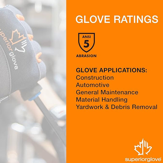 Leather Mechanics Gloves - Heavy Duty Hand Protection Clutch Gear (1-Pair) MXGCE