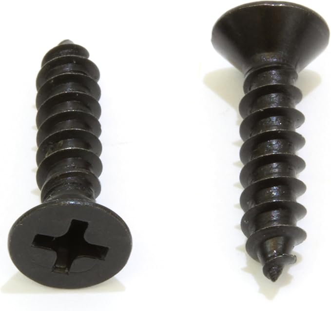 Bolt Dropper 8 X 1'' Black Oxide Coated Stainless Flat Head Phillips Wood Screw (50 Pack), 18-8 (304) Stainless Steel Screws by Bolt Dropper
