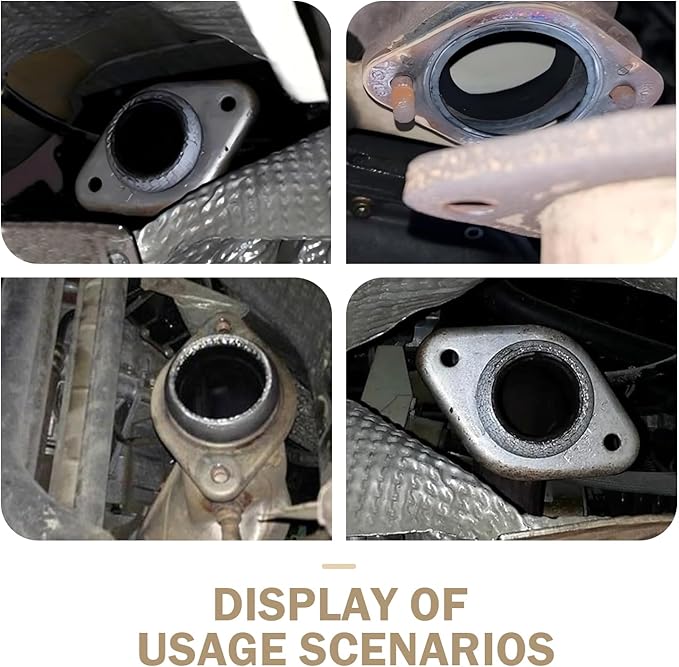 2PCS Exhaust Manifold Gasket, 2.5inch Sealed Exhaust Manifold Gasket, Prevent Leaking Between Exhaust Pipe and Exhaust Manifold, Universal Replacement Donut Gasket