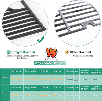 13 x 17 Cast Iron Cooking Grate for Nexgrill 4 Burner 720-0830H 720-0783E Expert 720-0789H 720-0789C, 5 Burner 720-0888N 720-0888S, 17 Inch Grids Replacement for Kenmore 41516106210 Uniflame GBC981