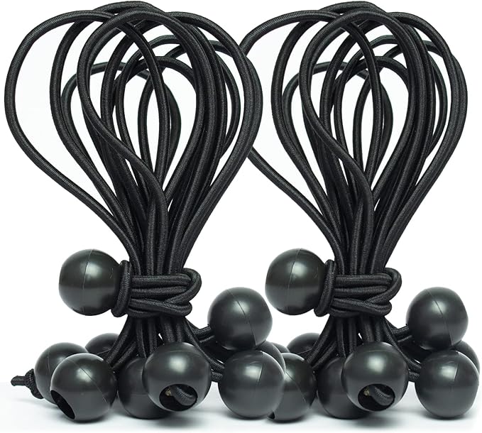 Ball Bungee Cords 20Pcs 6 Inches Bungee Cord with Balls for Camping, Tents, Cargo, Holding Wire and Hoses