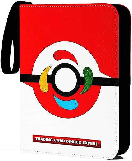 Card Binder Compatible with Pokm Jumbo Cards,100 Pockets Hold Oversize Big Cards,3 Rings With 50 Double Side Removable Premium Sleeves-Portable  Lightweight (X-Large 5.9"x8.1")