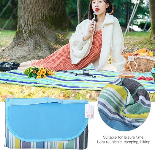 Sempoda Outdoor Waterproof Picnic Blanket, Foldable Picnic Mat, Waterproof Beach Blanket, Dampproof 210T Tear Resistant Plaid Cloth Picnic Blanket for Outdoor Camping