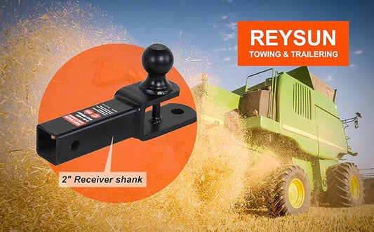 864209 3 in 1 ATVUTV Trailer Hitch Towing Ball Mount with 2 inch Trailer Ball, Fits 2 inch Hitch Receiver...