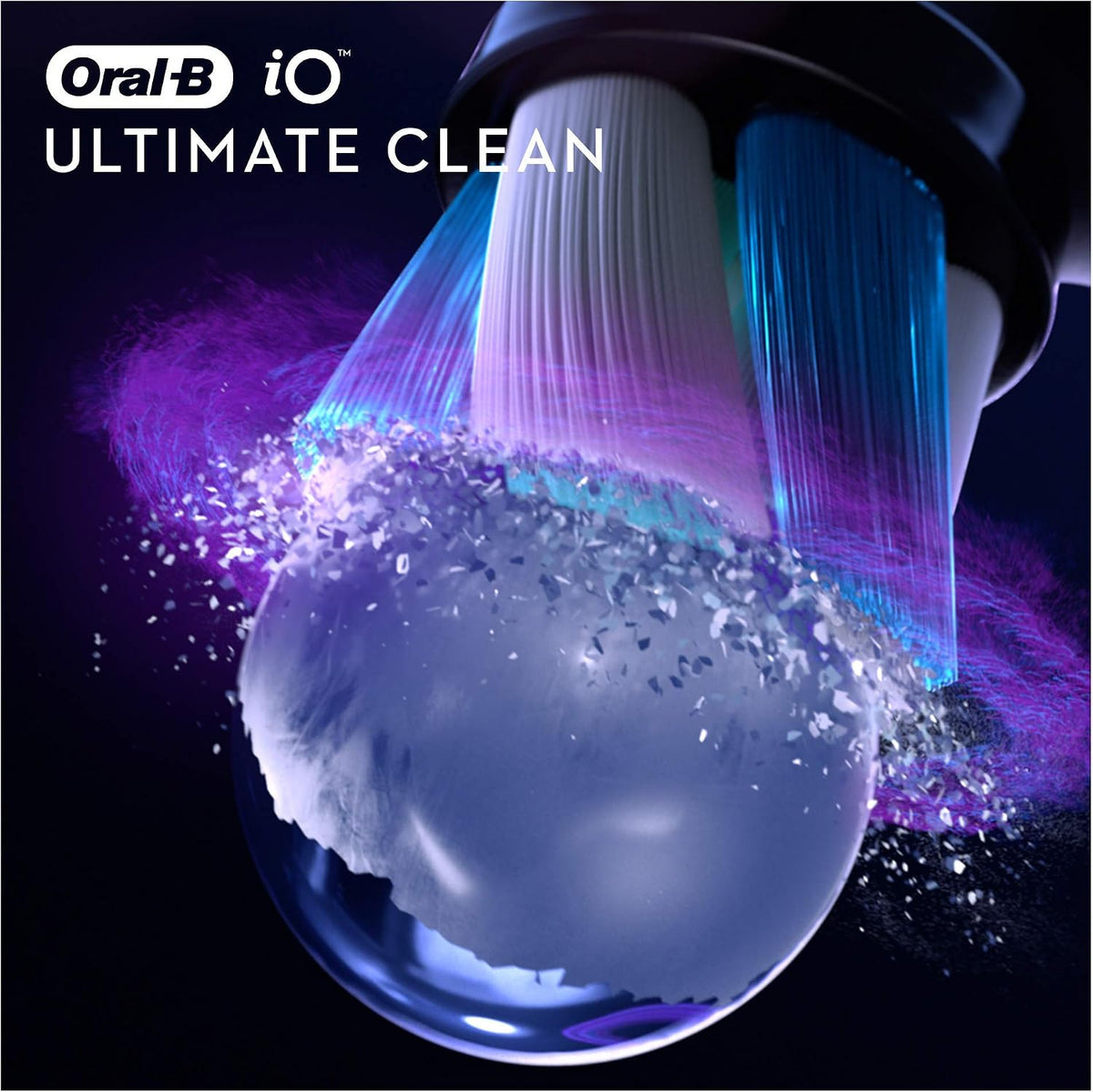 Oral-B iO Ultimate Clean Electric Toothbrush Head, Twisted & Angled Bristles for Deeper Plaque Removal, Pack of 4, Black, (Missing original packaging)