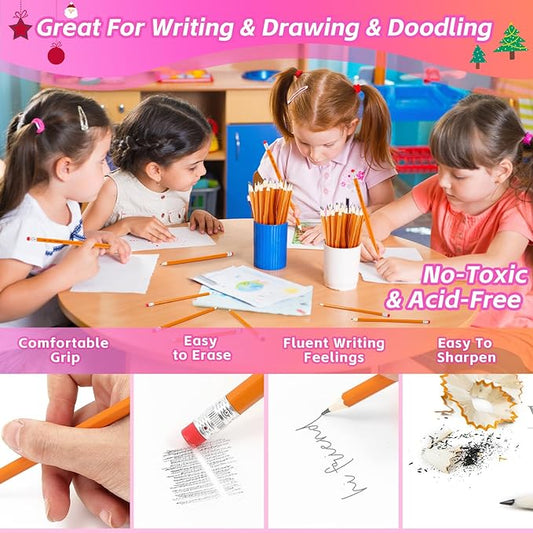 360 Pack 2 Pencils Bulk, Easter Basket Stuffers, Sharpened Number 2 HB Yellow Pencils for School Supplies College Essentials Teacher Office Desk Accessories, Writing, Drawing, Sketching, with Erasers