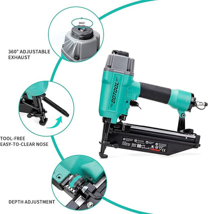 Finish Nailer 16GA 1-inch to 2-12-inch Finish Nails Pneumatic Nail Gun with Tool-Free Depth Adjust