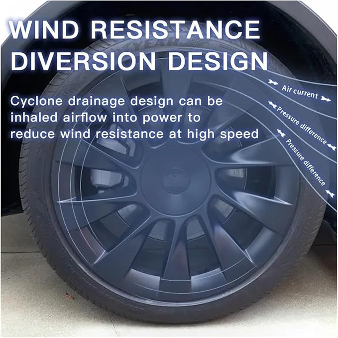 Compatible for Tesla Model 3/Y 2023 2022 2021 2020 Inch Wheel Protectors ABS Hubcap Patch Hub Cap Stickers Accessories Car Decals Exterior(Carbon Fiber Pattern)