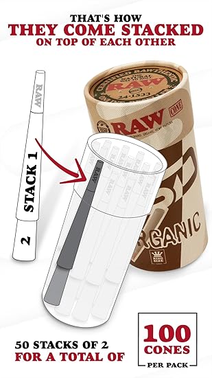 RAW Terracota Humidifying Stones - 3 Pack + RAW Organic King Size Pre Rolled Cones 100 Pack