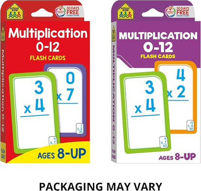 School Zone Multiplication 0-12 Flash Cards