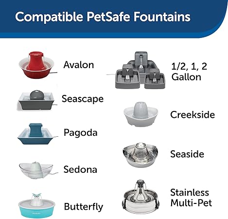PetSafe Drinkwell Cat Water Fountain Filter Replacement - Foam Replacement Filters, Pet Fountain Filters for Various PetSafe Drinkwell Ceramic and Stainless Steel Pet Fountains, 2 Pack (PAC00-13711)