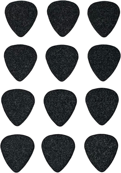 Ukulele Picks, BoloPick 12 Pack Original Recipe Black Felt Uke Picks for Ukulele, Guitar, Bass, Autoharp, Banjo