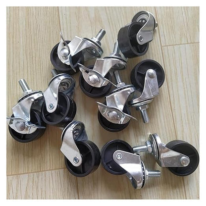 Furniture castors,Swivel Caster Wheels, 50mm Swivel Castors Wheels, 4 Pcs Nylon Heavy Duty Furniture Caster Wheels, Ball Bearing Moves Smooth, Furniture Wheels with Screws, Max 70KG (Size : 4 Braked)