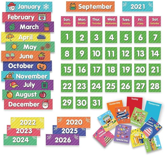 Eamay Calendar Pocket Chart Cards and Classroom Calendar Cards Kit for Homeschool -71cards (71)