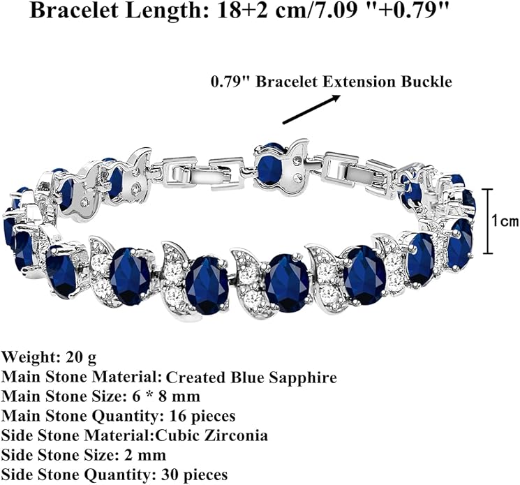 LMXXVJ Fashion Tennis Bracelet Created Emerald White Gold Plated Charm Bracelet Gifts Jewelry for Women