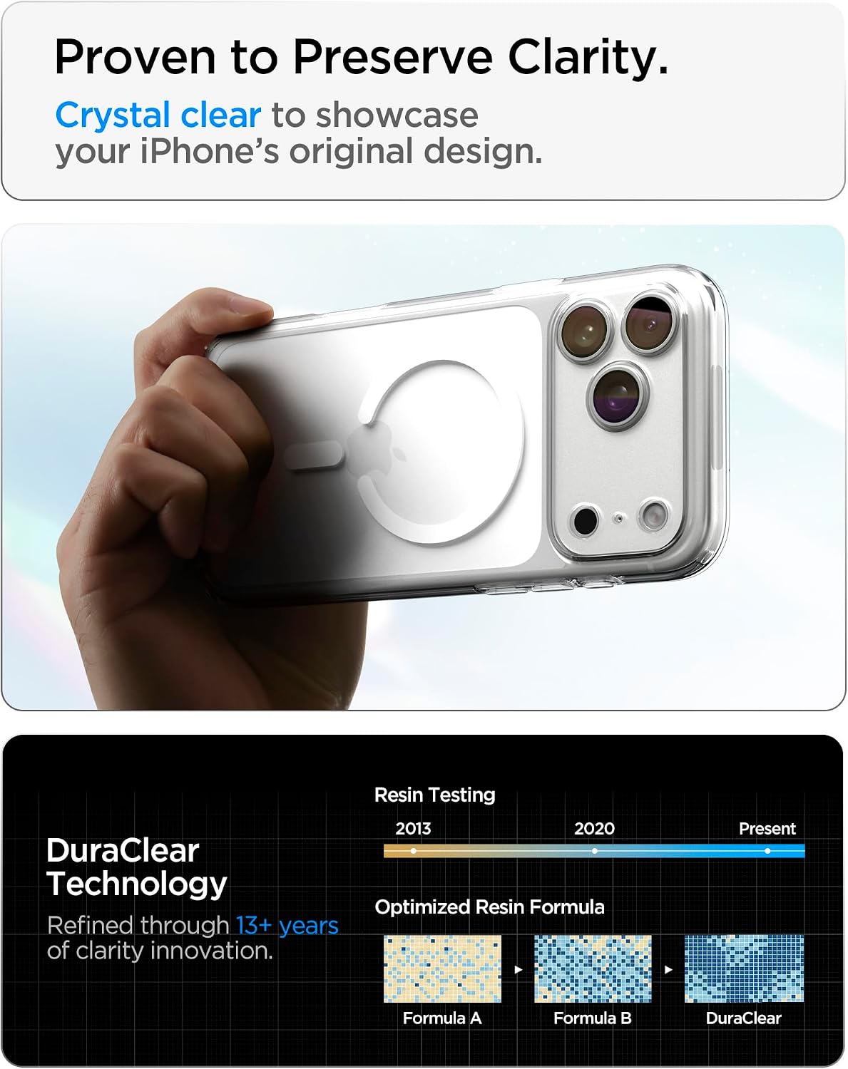 iPhone 17 Pro Max Case, Ultra Hybrid MagFit [TPU Covered Camera Control] [Anti-Yellowing] [Compatible with Magsafe] - Clear