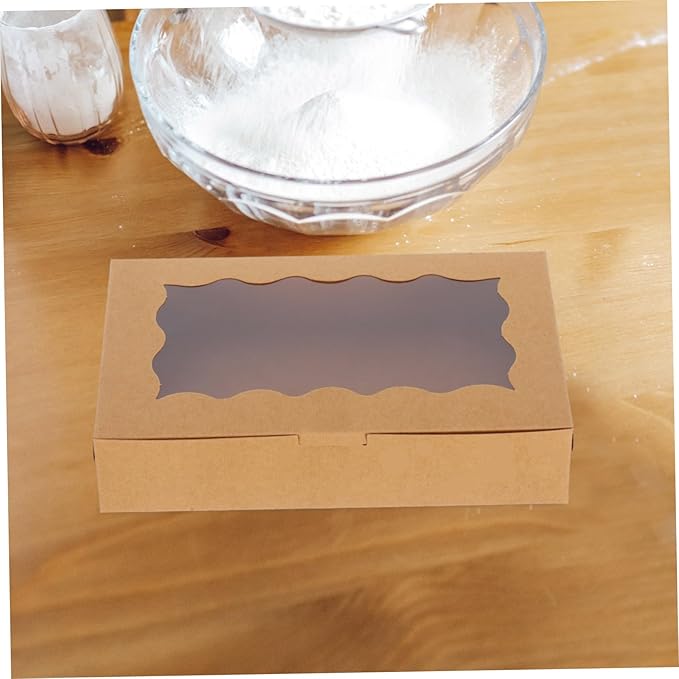 VALICLUD 12Pcs Square Pastry Boxes with Window Food Packaging Box for Cookies Candies and Desserts Versatile Bakery Boxes for Baked Goods