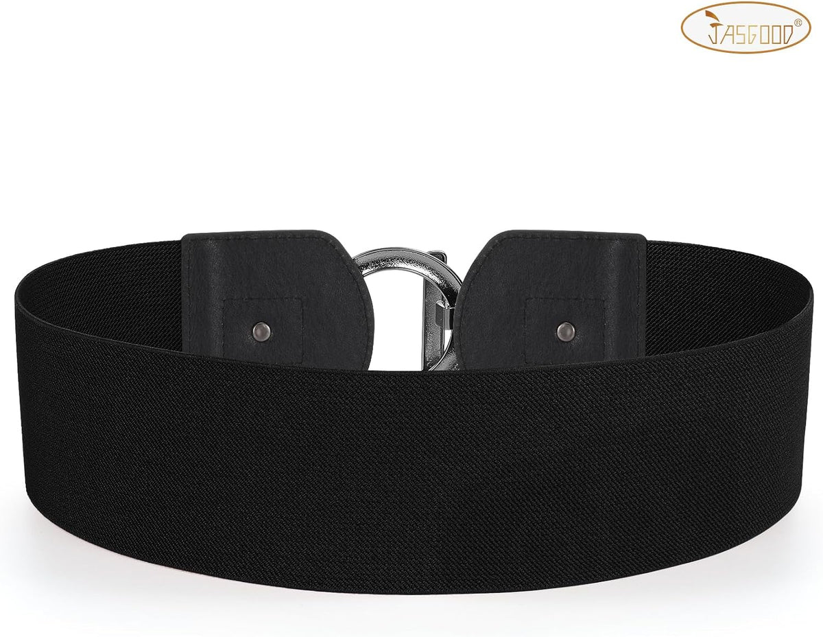 JASGOOD Women Wide Elastic Waist Belt Fashion Stretchy Dress Belt Fit Waist 35"-39"