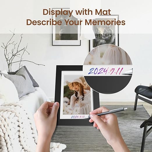 8x10 Picture Frames with Mat to Display 5x7 Picture Set of 5,Plastic Black Photo Frame for Poster,Diploma,Certificate and Document with Tabletop and Wall Decor