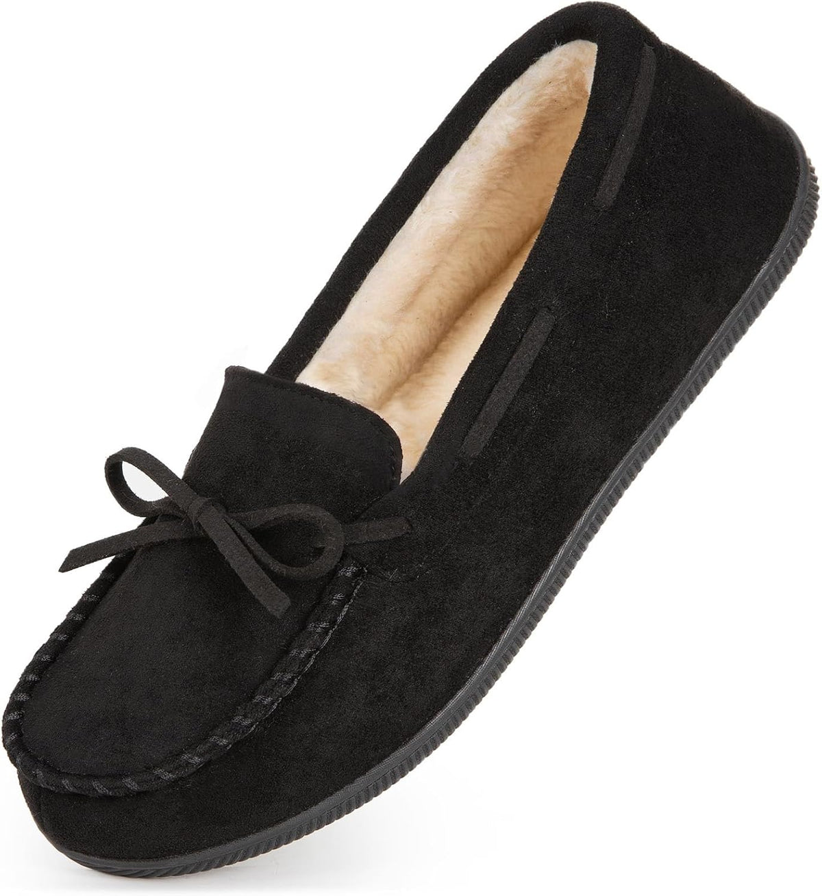 Size 9 Deal: HomeTop Women's Moccasins Slippers Memory Foam Indoor House Ladies Shoes | Gifts, Non-Slip, Breathable, Indoor and Outdoor, Lightweight,Chic Bow Detail
