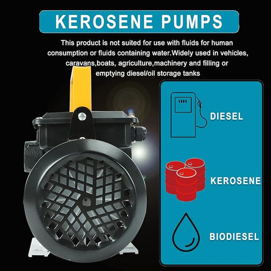 110V AC 550W Self Priming Electric Transfer Pump, 60Lmin Oil Transfer Pump Fuel Diesel Kerosene Biodiesel Pumps For Vehicles, Construction Sites, Farms