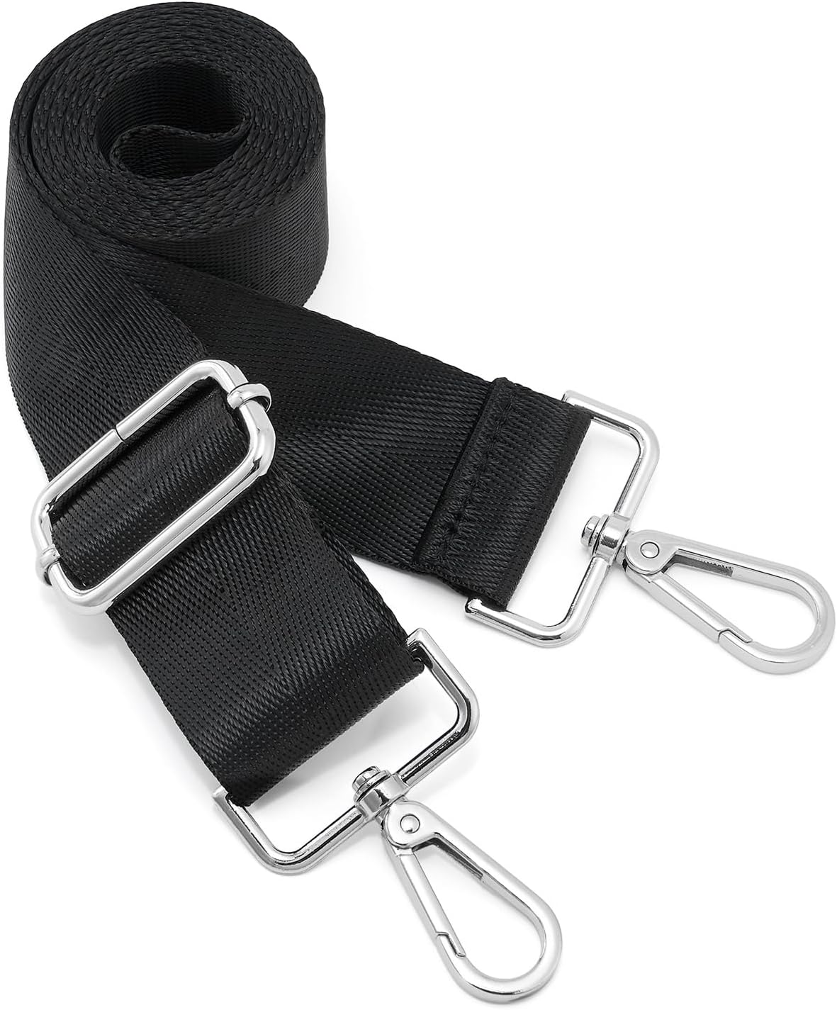 Shoulder Strap Silvery Buckles 1.5" Wide Handbag Crossbody Strap Adjustable Replacement Purse Strap Solid Style(S-L165W3.8-Color1)