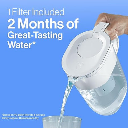 Brita Metro Water Filter Pitcher with SmartLight Change Indicator, BPA-Free, Replaces 1,800 Plastic Water Bottles a Year, Lasts Two Months, Includes 1 Filter, Small - 6-Cup Capacity, White