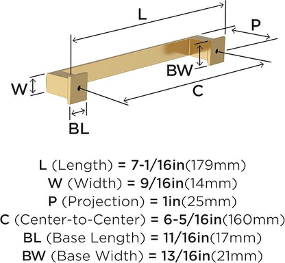 Amerock BP37360CZ  Champagne Bronze Cabinet Pull  6-516 in (160 mm) Center-to-Center Cabinet Handle  Appoint  Drawer Pull  Kitchen Cabinet Handle  Furniture Hardware
