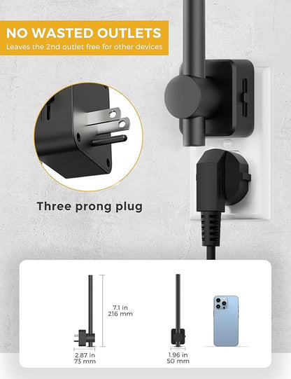 L LOHAS LED Night Light, Black Vanity Night Light Plug into Wall 0-200LM, Dusk to Dawn Sensor, 2 W Dimmable Night Lights, Soft White 3000K, Modern Nightlight for Bathroom Mirror Restroom, 1 Pack