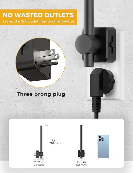 L LOHAS LED Night Light, Black Vanity Night Light Plug into Wall 0-200LM, Dusk to Dawn Sensor, 2 W Dimmable Night Lights, Soft White 3000K, Modern Nightlight for Bathroom Mirror Restroom, 1 Pack
