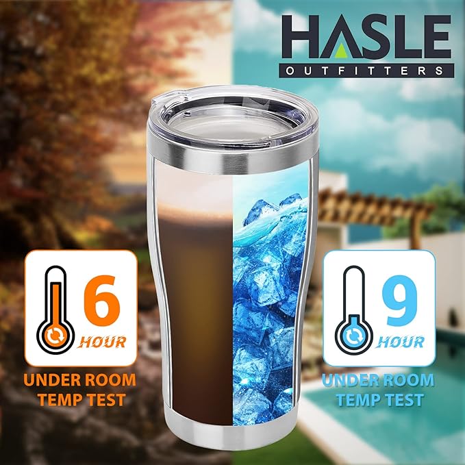 HASLE OUTFITTERS 20 oz Tumbler Bulk, Stainless Steel Tumblers with Lid, Vacuum Insulated Tumbler, Double Wall Tumbler Cup, coffee mugs, Stainless Steel, 1 Pack