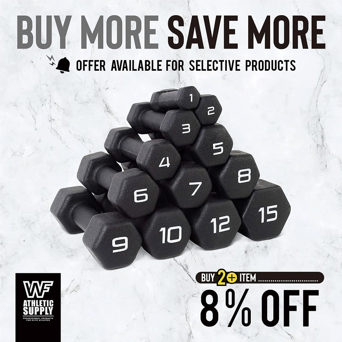 CAPHAUS Black Neoprene Coated Hex Dumbbells, Set of 2 for Home Gym Equipment, Hand Weights Set for Exercise, Workout, Body Building, Weight lost & Strength Training, Size Options Available
