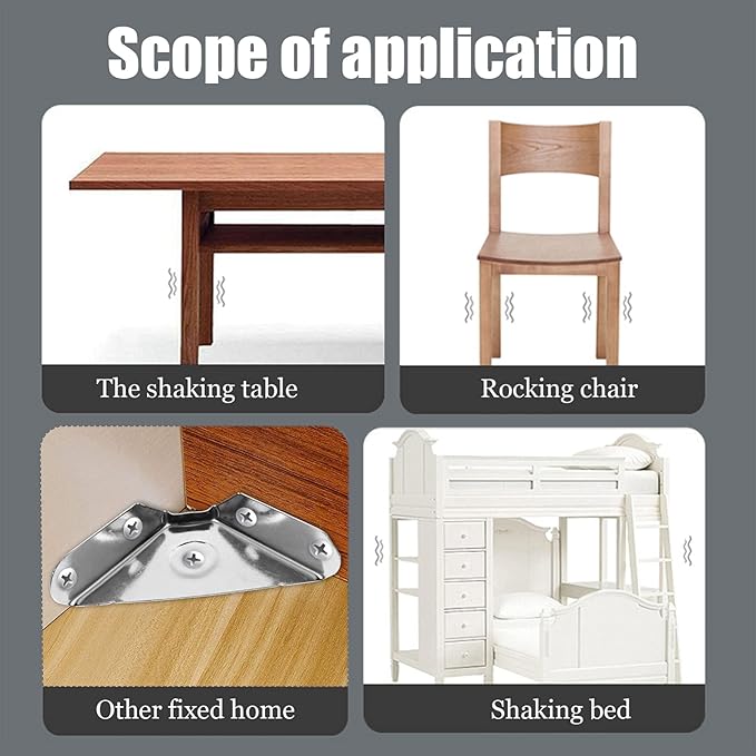 DOITOOL 24pcs Heavy-Duty Corner Braces Design for Furniture Stability Efficiently Fix Desktops Shelves and More Support for Home Projects