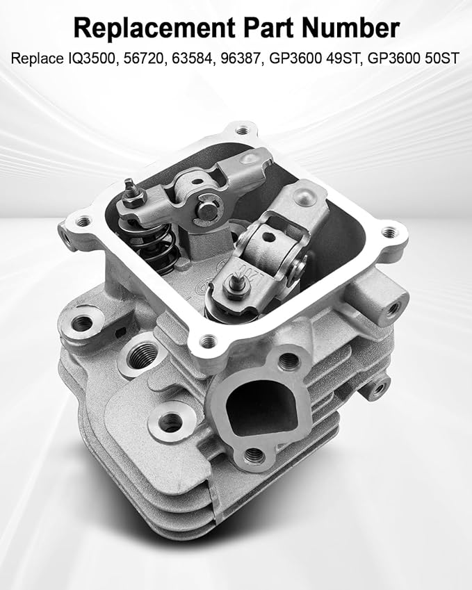 Cylinder head assembly for Predator 3500 W and Generac 35004500 W, some models, suitable for 212cc engine inverter generator, replaces IQ3500 56720 63584 96387 GP3600 49ST 50ST
