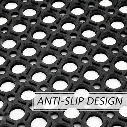 Anti-Fatigue Rubber Floor Mat - NANBOWANG Commercial Grade Grease Resistant Non-Slip Recycle Tyre Floor Mats for Restaurant Kitchen Bar Garden Outdoor Wet Area (36"x 60") Black