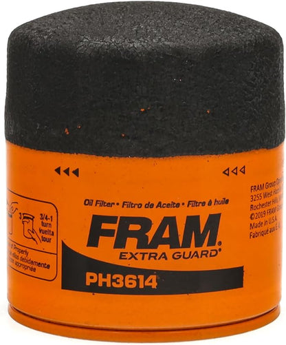 FRAM Extra Guard PH3614, 10K Mile Change Automotive Replacement Interval Spin-On Engine Oil Filter for Select Vehicle Models
