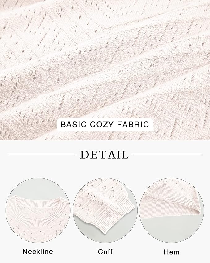 Summer Tops for Women Short Sleeves Pullover Sweaters Knit Blouse Cute Dot Sweater Shirt