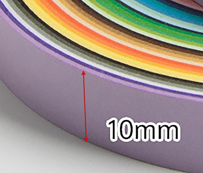 Quilling Strips, 260 Pcs 15.3 Inch Length 0.4 Inch Wide 26 Colors Folding Solid Color Roll Handmade Paper Strip Art Paper Strip for Art (260)