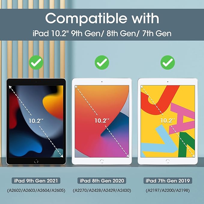 ProCase 9th generation iPad case 2021iPad 8th generation 2020iPad 7th generation 2019, 10.2 iPad case, 9th generation iPad case, green color